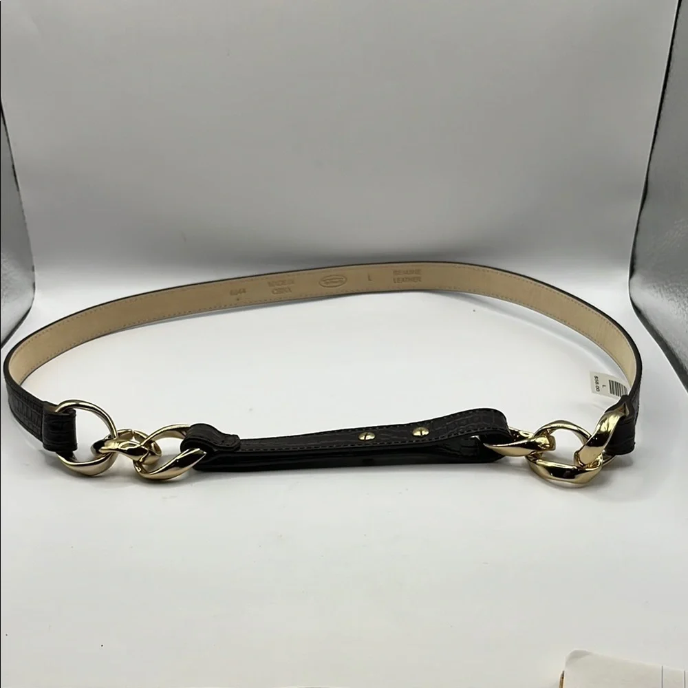 Talbots Black Croc Embossed Genuine Leather 1